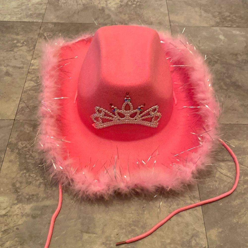 Light up Bright Pink Preppy Cowgirl Hat